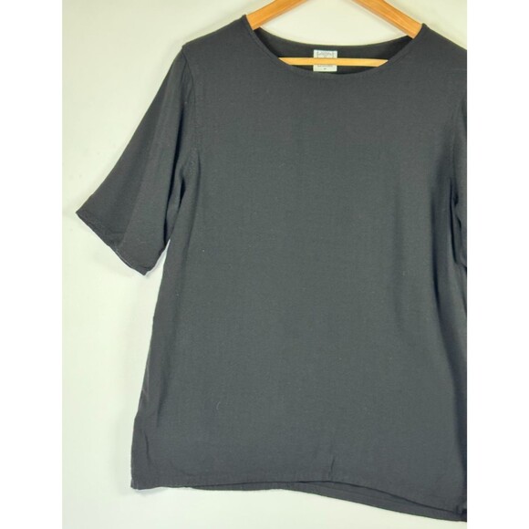 Loose San Francisco Top Womens Medium Black Minimalist Textured Modern Artisan - Picture 5 of 10
